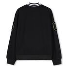 Boys Black Logo Zip Up Top, 1, hi-res