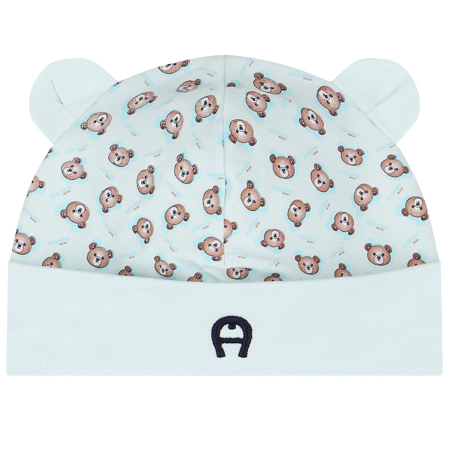 Baby Boys Blue Teddy Bear Logo Hat, 2, hi-res image number null