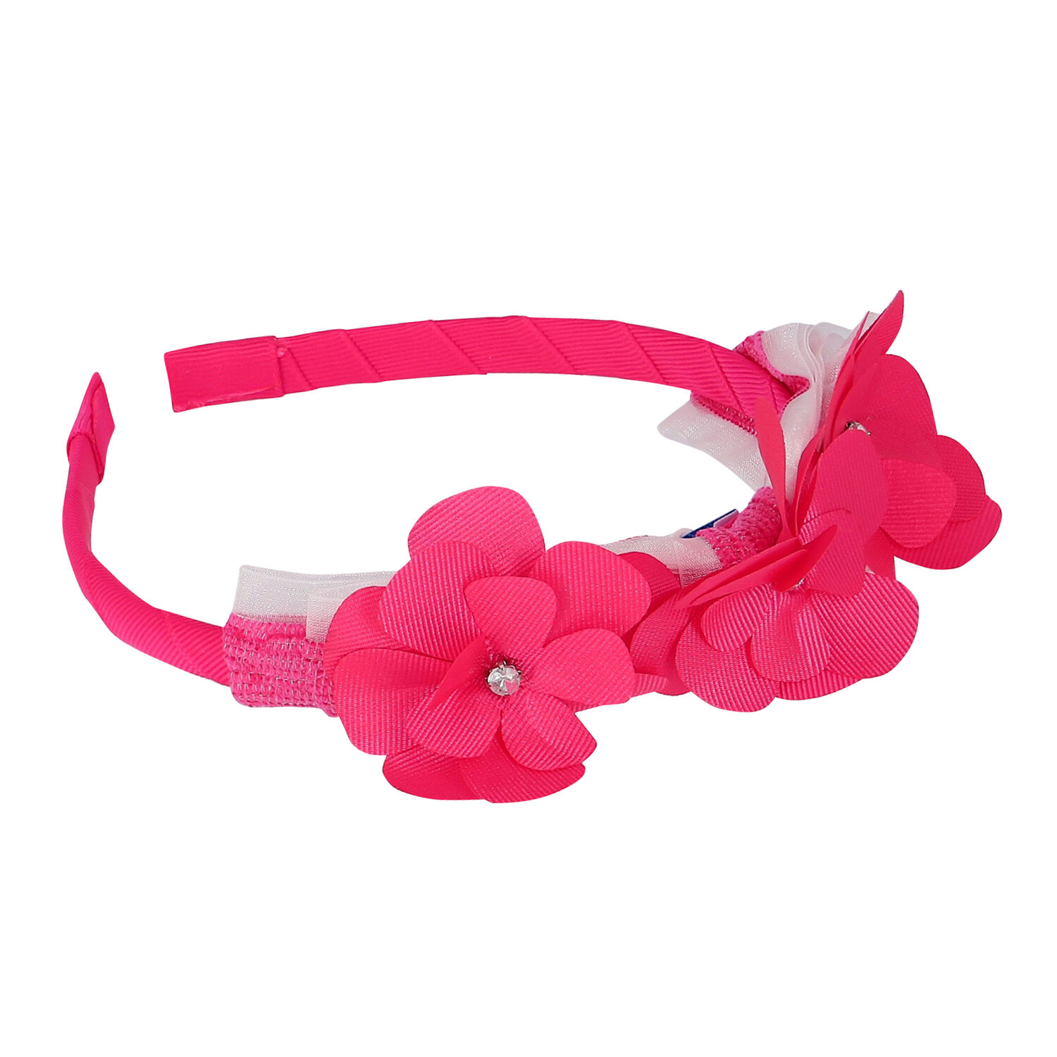 Girls Pink Flower Headband, 1, hi-res