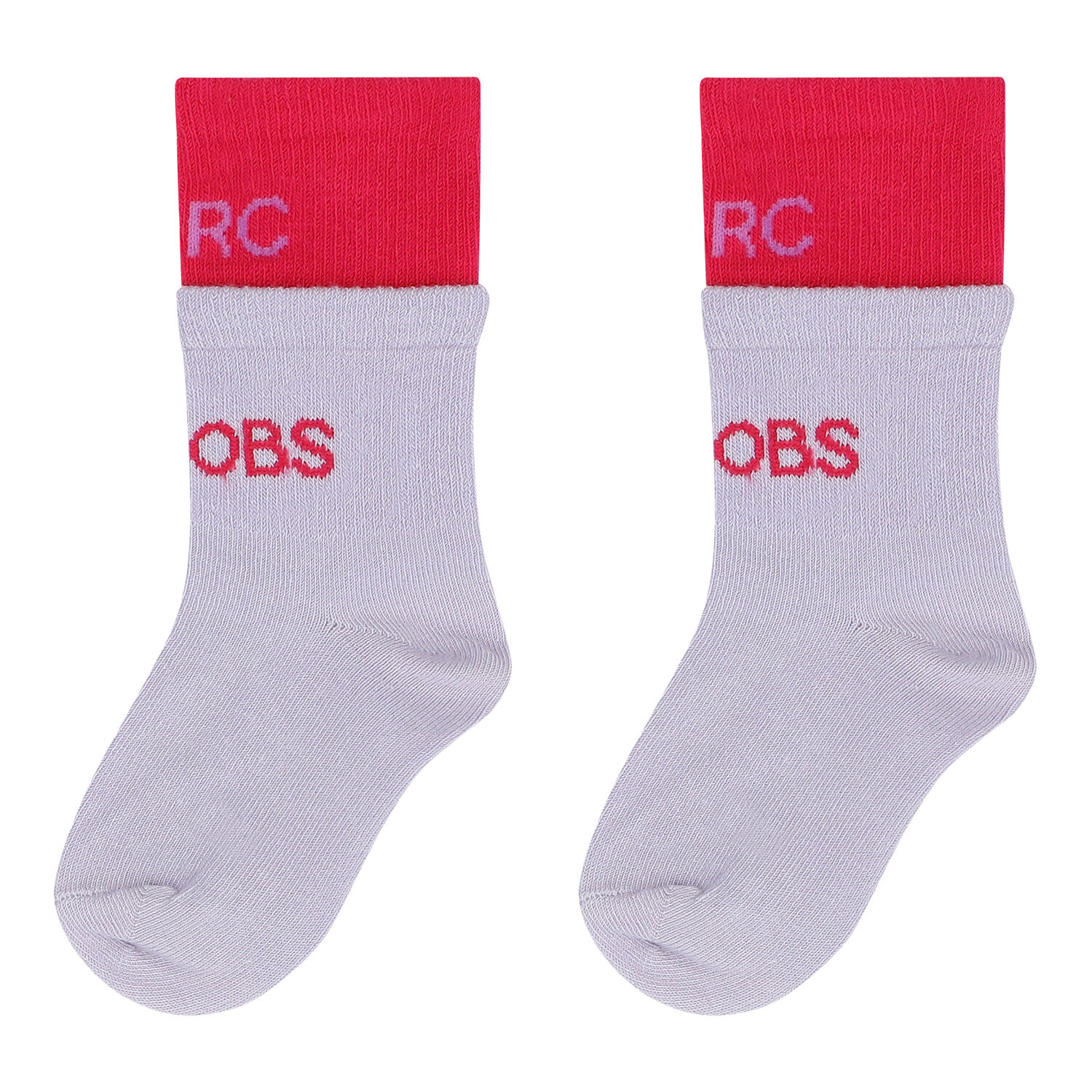 Girls Purple & Pink Logo Socks, 1, hi-res