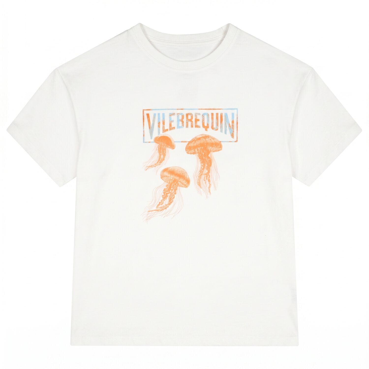Boys White Logo Jelly Fish T-Shirt, 1, hi-res