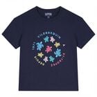 Boys Navy Blue Logo Turtle T-Shirt, 1, hi-res