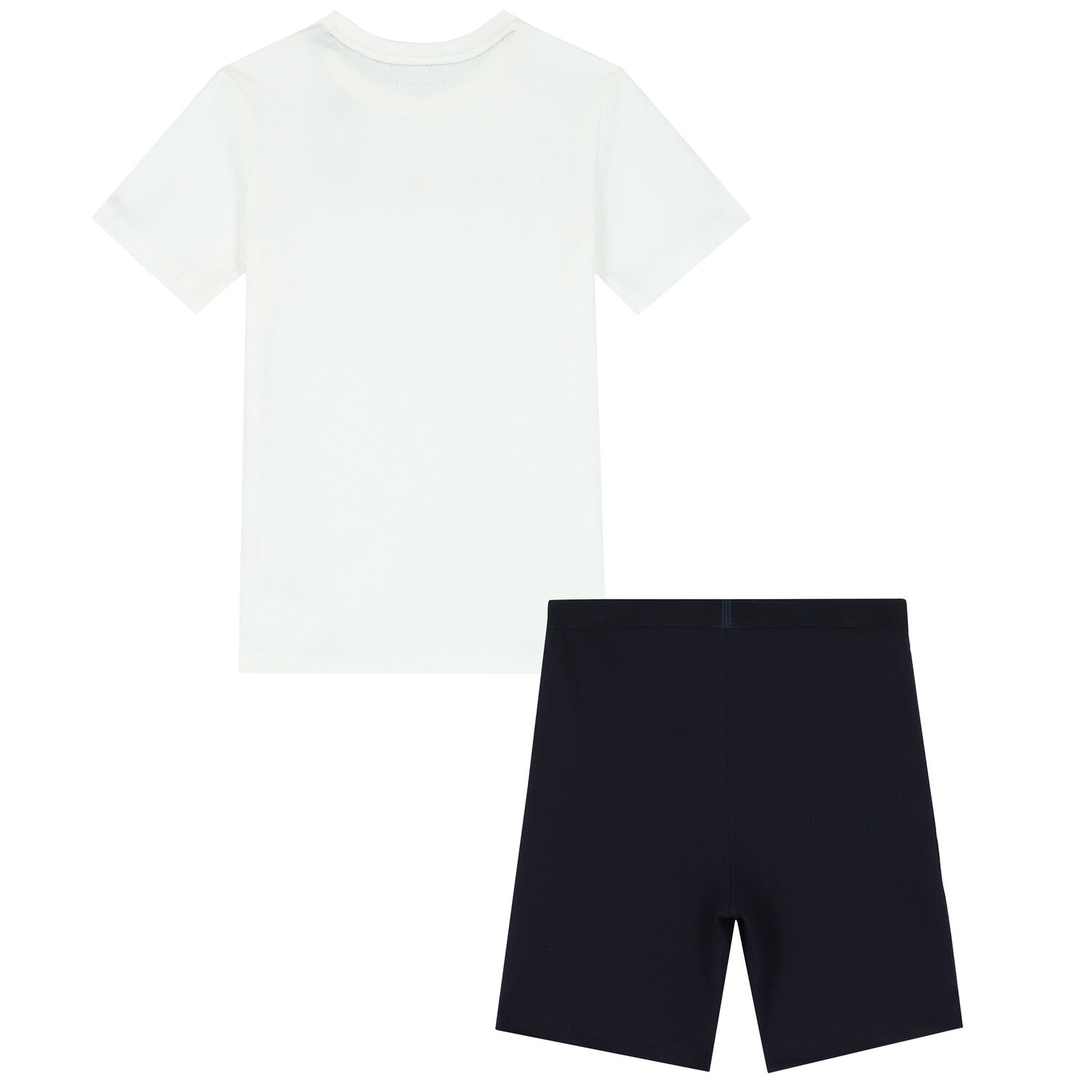 Boys White & Navy Logo Shorts Set, 1, hi-res