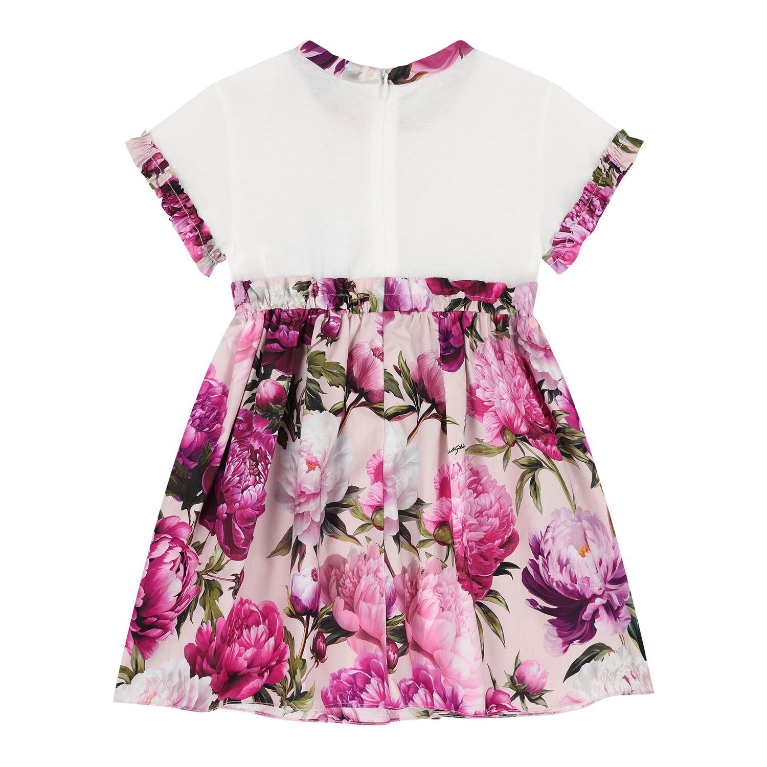 Baby Girls White & Pink Peony Dress Set, 1, hi-res