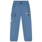 Boys Blue Trolls Logo Joggers, 1, hi-res