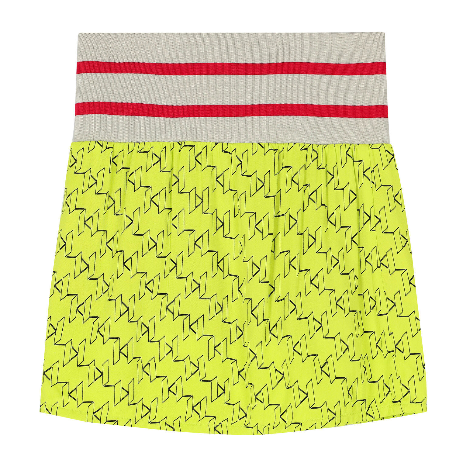 Girls Neon Yellow Logo Skirt, 1, hi-res