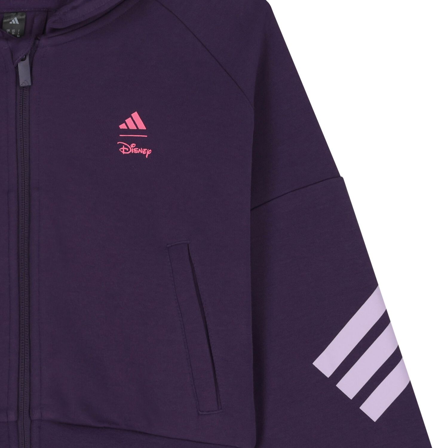 Girls Purple Disney Logo Hooded Zip Up Top, 1, hi-res