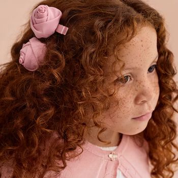 Girls Pink Rosebud Hairclips ( 2-Pack )