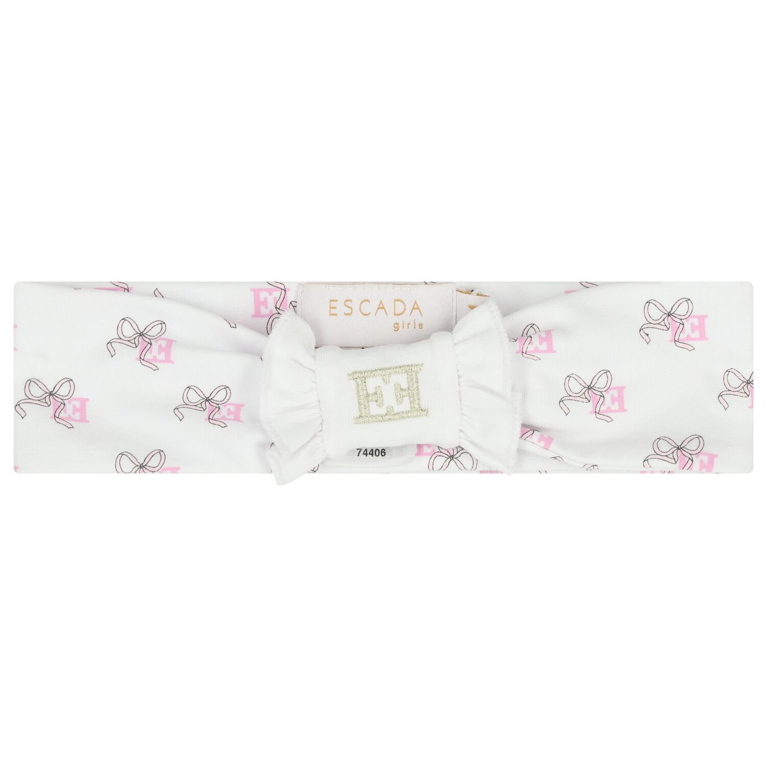Baby Girls White Logo Headband , 1, hi-res