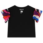 Girls Black Iride T-Shirt, 1, hi-res