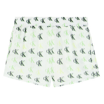 Girls White Logo Shorts