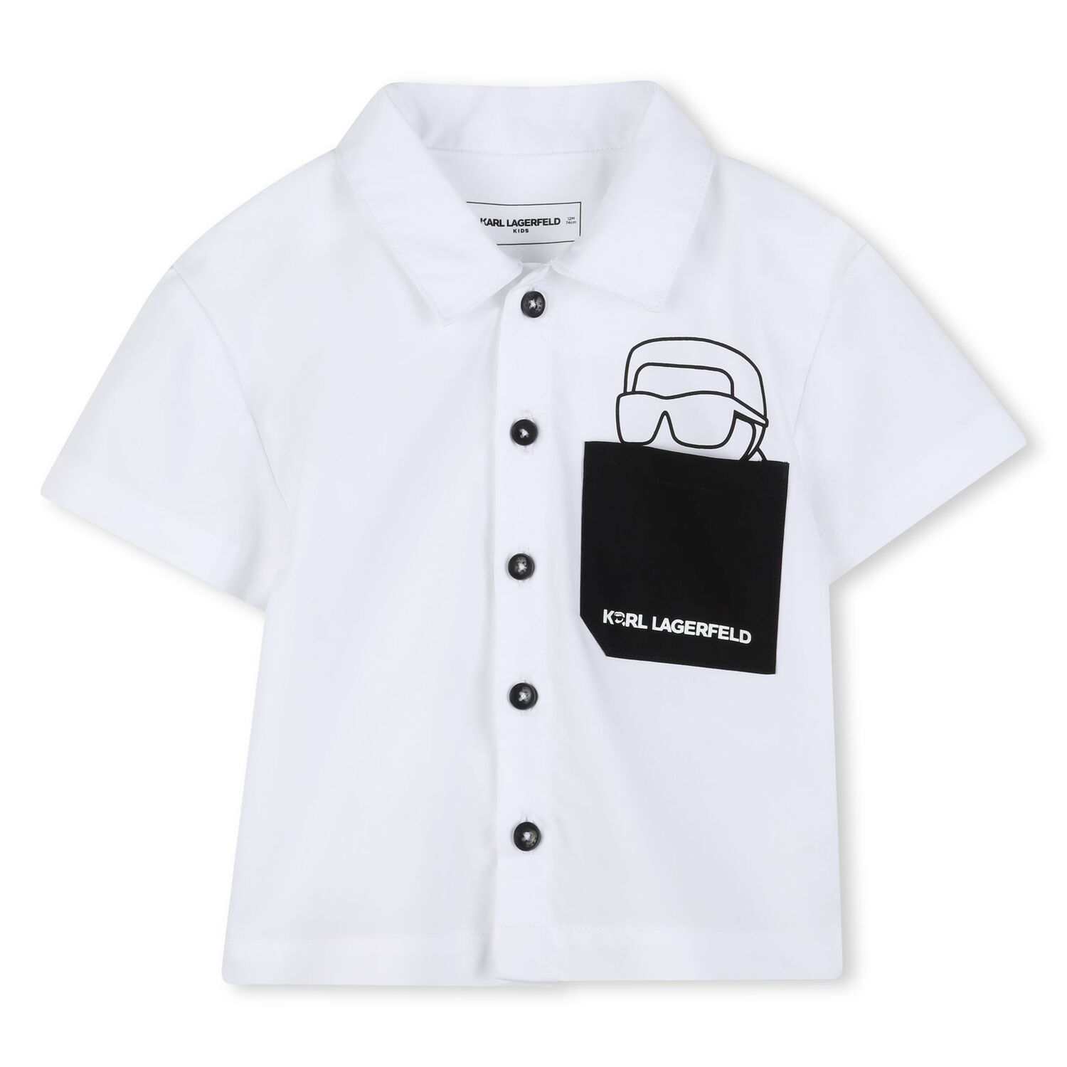 Younger Boys White & Black Logo Shorts Set, 1, hi-res