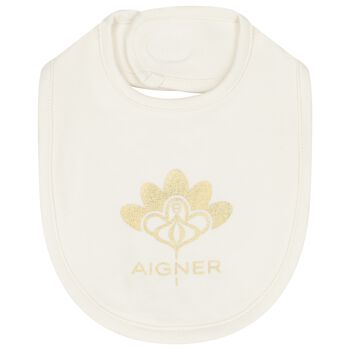 Ivory & Gold Logo Bib