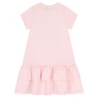 Girls Pink Butterflies Logo Dress, 3, hi-res