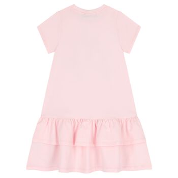 Girls Pink Butterflies Logo Dress