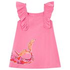 Girls Pink Mermaid Ruffled Dress, 2, hi-res