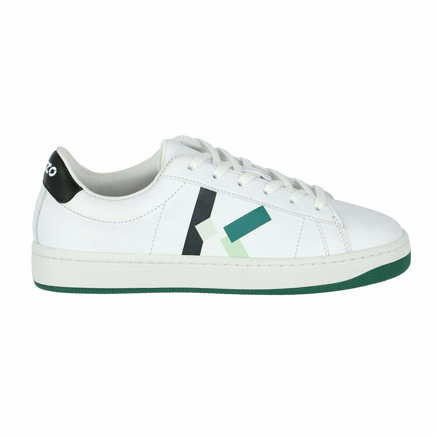 White Leather Logo Trainers, 1, hi-res