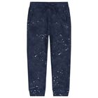 Boys Navy Blue Paint Splatter Joggers, 1, hi-res