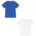 Boys Blue & White Logo T-Shirts ( 2-Pack ), 1, hi-res