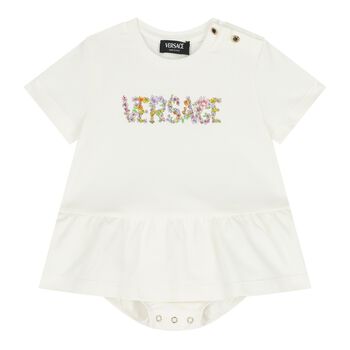 Baby Girls Ivory Logo Dress