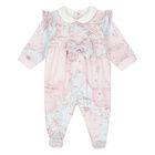 Baby Girls Pink & Blue Geo Map Babygrow, 1, hi-res
