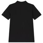 Boys Black Logo Polo Shirt, 1, hi-res