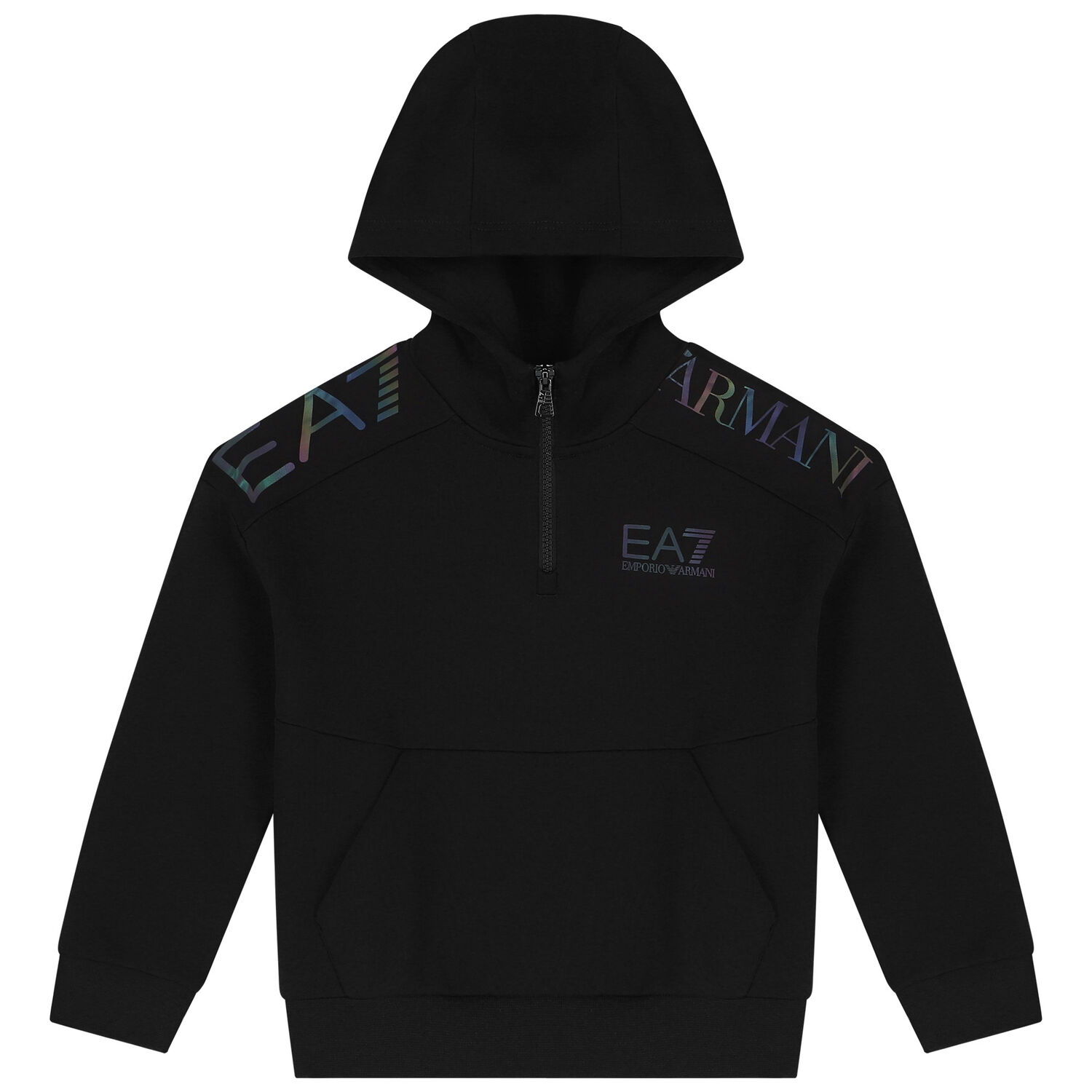 Boys Black Iridescent Logo Tracksuit, 1, hi-res