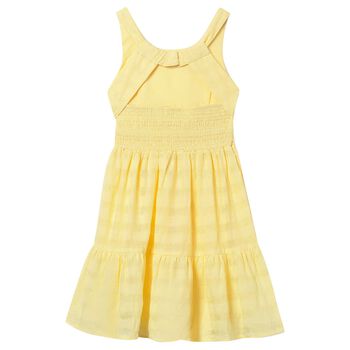 Girls Yellow Tiered Dress