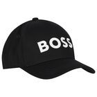 Boys Black Logo Cap, 1, hi-res