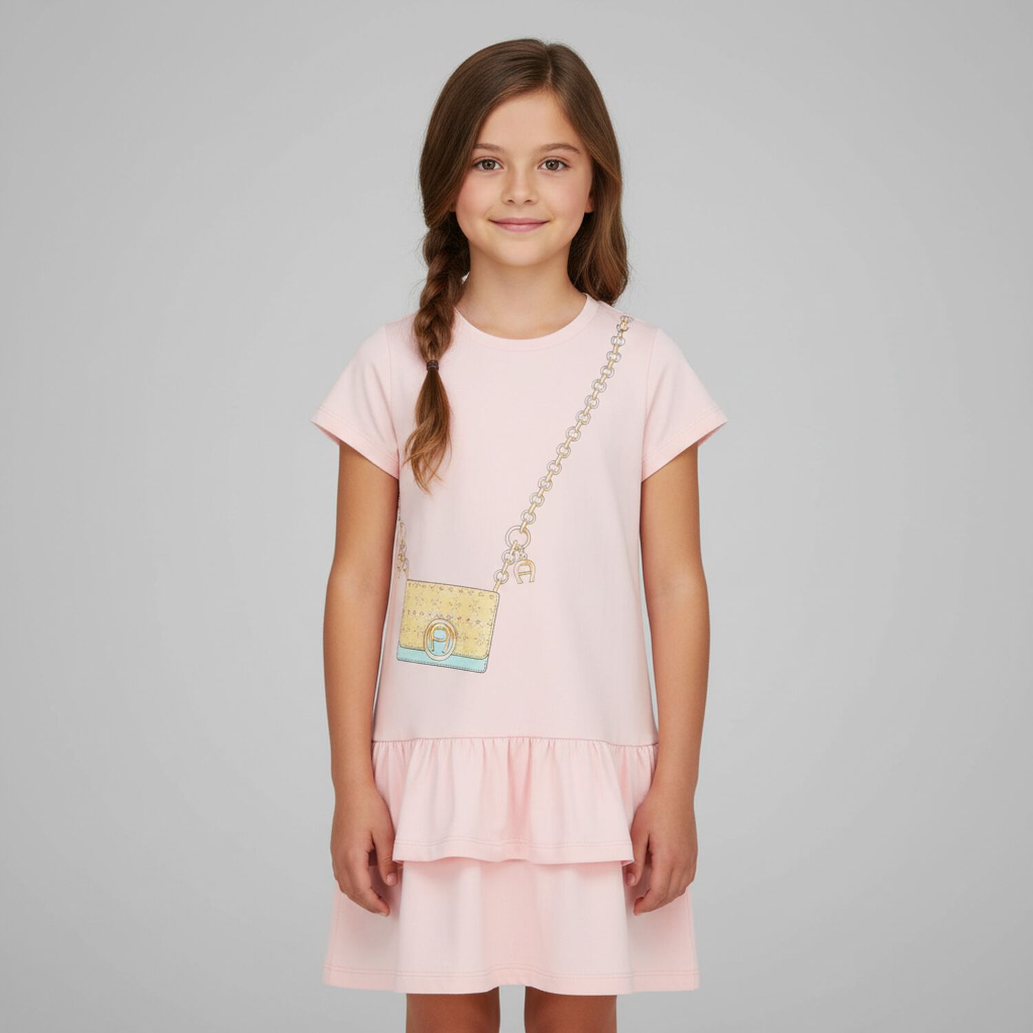 Girls Pink Logo Bag Dress, 3, hi-res image number null