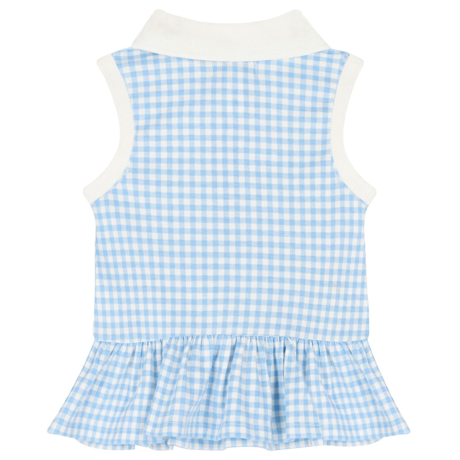 Baby Girls Blue Gingham Shorts & Hat Set, 1, hi-res