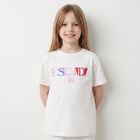Girls White Logo T-Shirt, 1, hi-res