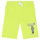 Boys Green Teddy Bear Shorts, 3, hi-res