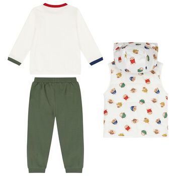 Baby Boys Ivory & Green Tracksuit (3 Piece)