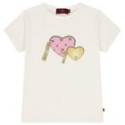 Girls Ivory Heart Bag T-Shirt, 1, hi-res