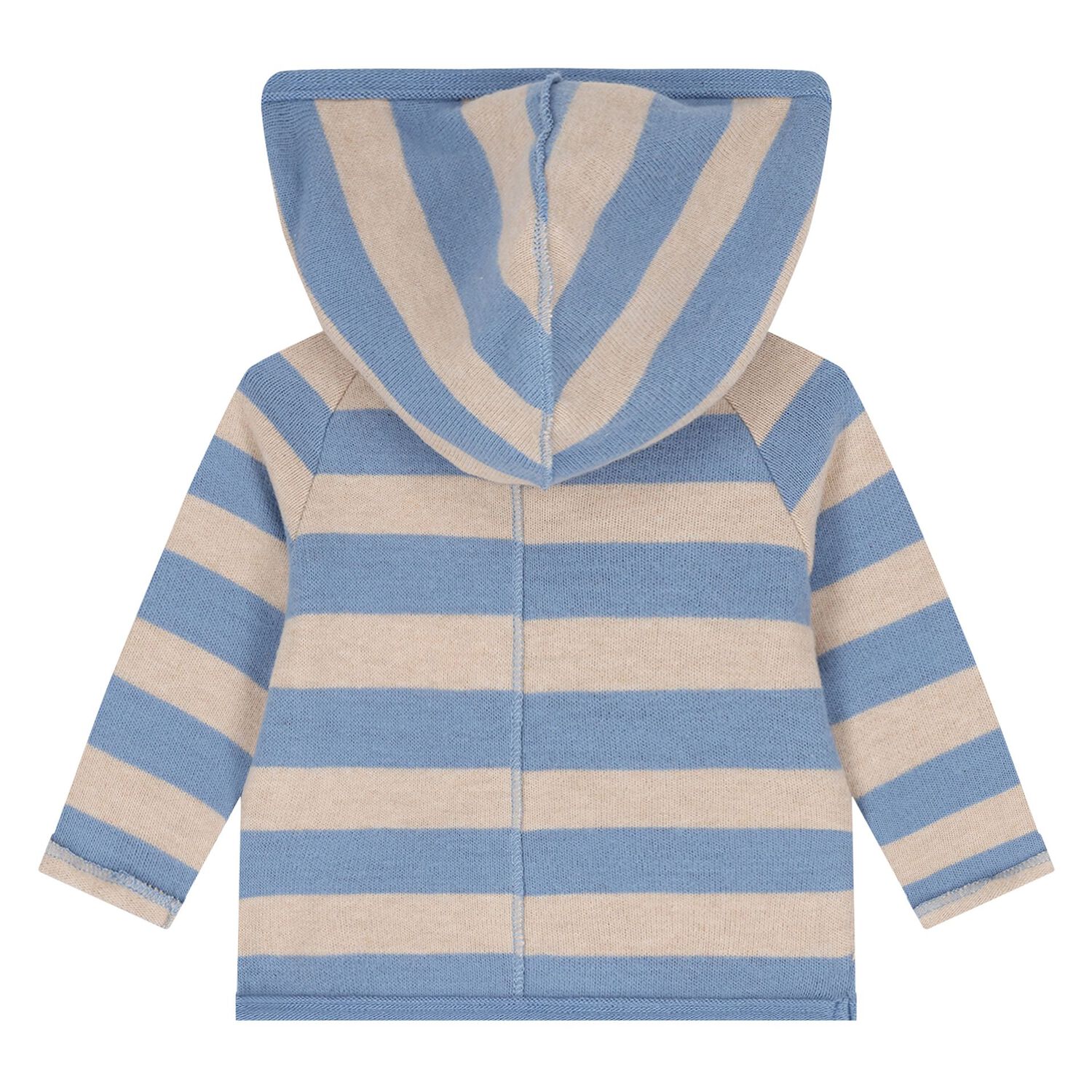 Baby Boys Beige, White & Blue 3 Piece Tracksuit, 1, hi-res