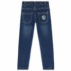 Boys Blue Denim Logo Jeans, 1, hi-res