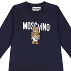 Navy Blue Teddy Bear Logo Long Sleeve Top, 2, hi-res