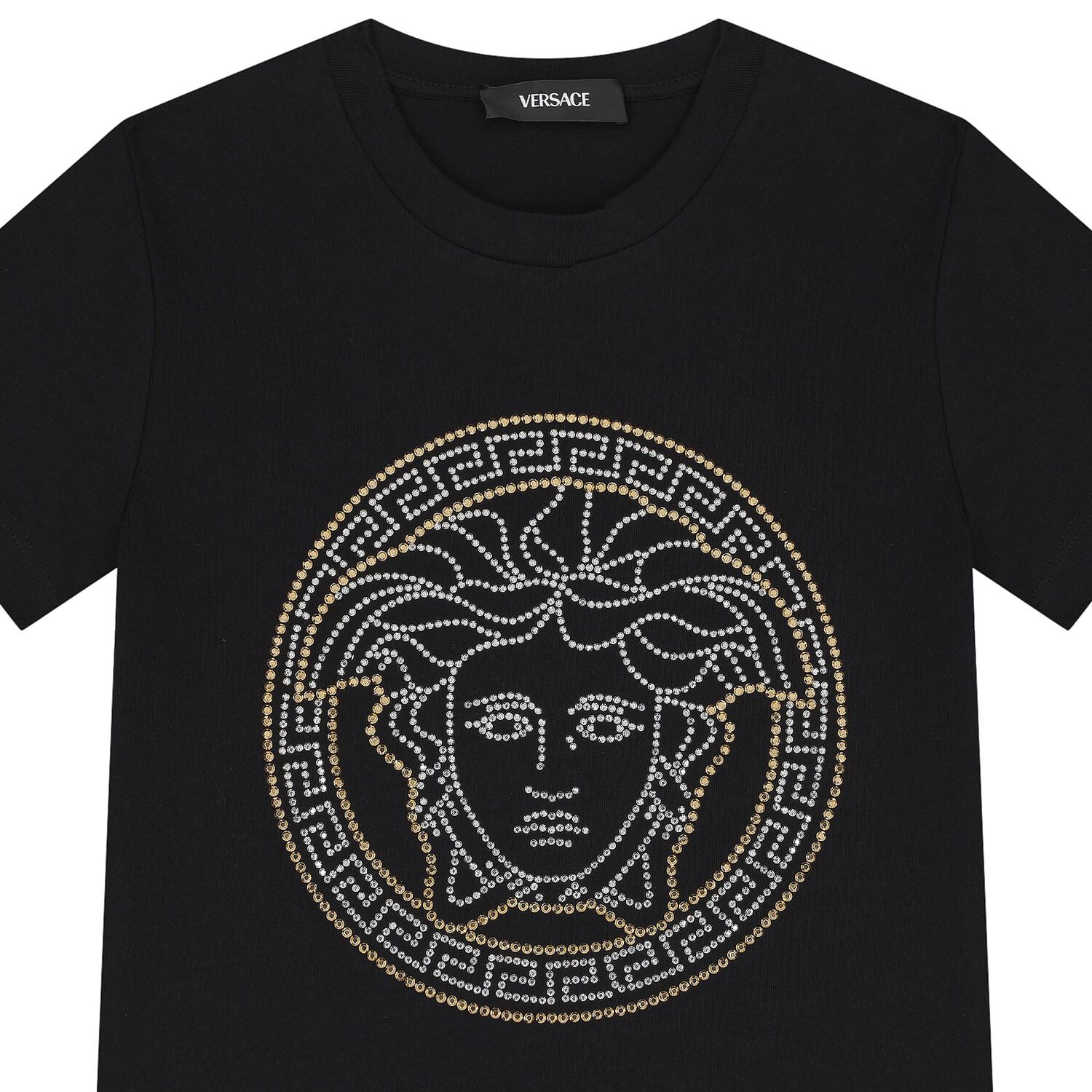 Girls Black Medusa Logo T-Shirt, 1, hi-res