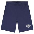Boys White & Navy Blue Logo Shorts Set, 2, hi-res