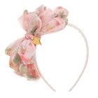 Girls Peach Bow Headband, 2, hi-res
