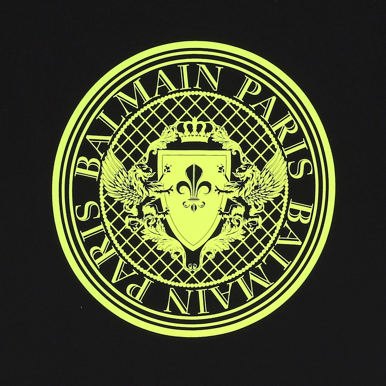 Black & Neon Yellow Medallion Logo T-Shirt, 1, hi-res