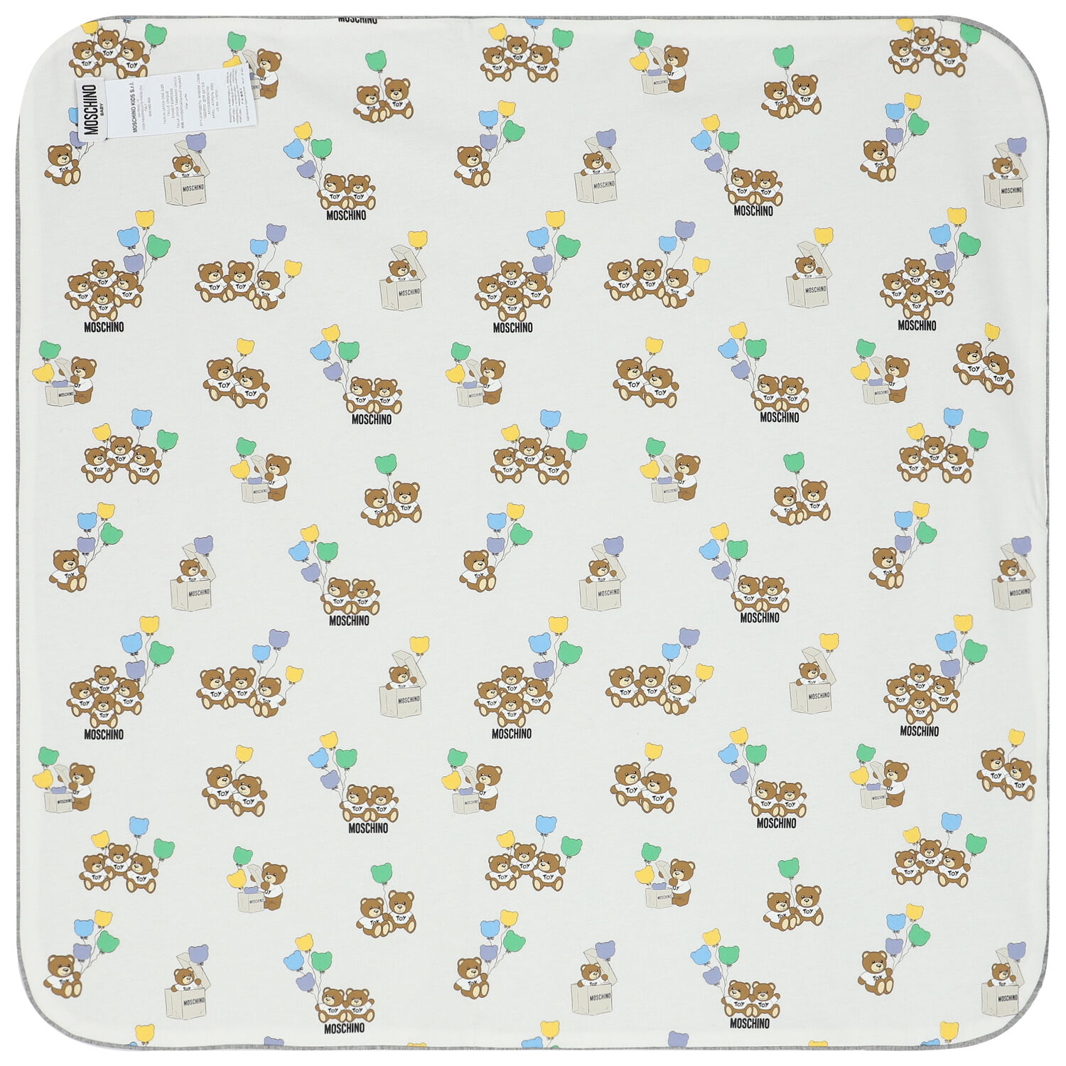 Grey Teddy Bear Logo Baby Blanket, 2, hi-res image number null