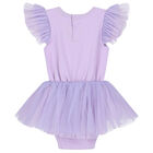 Baby Girls Purple Swan Tulle Bodysuit Dress, 1, hi-res