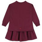 Girls Burgundy Logo Dress, 1, hi-res