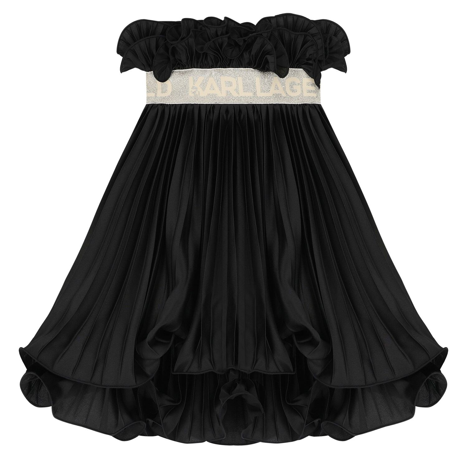 Girls Black Logo Ruffled Skirt, 1, hi-res image number null