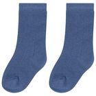 Baby Boys Blue Knitted Socks, 1, hi-res