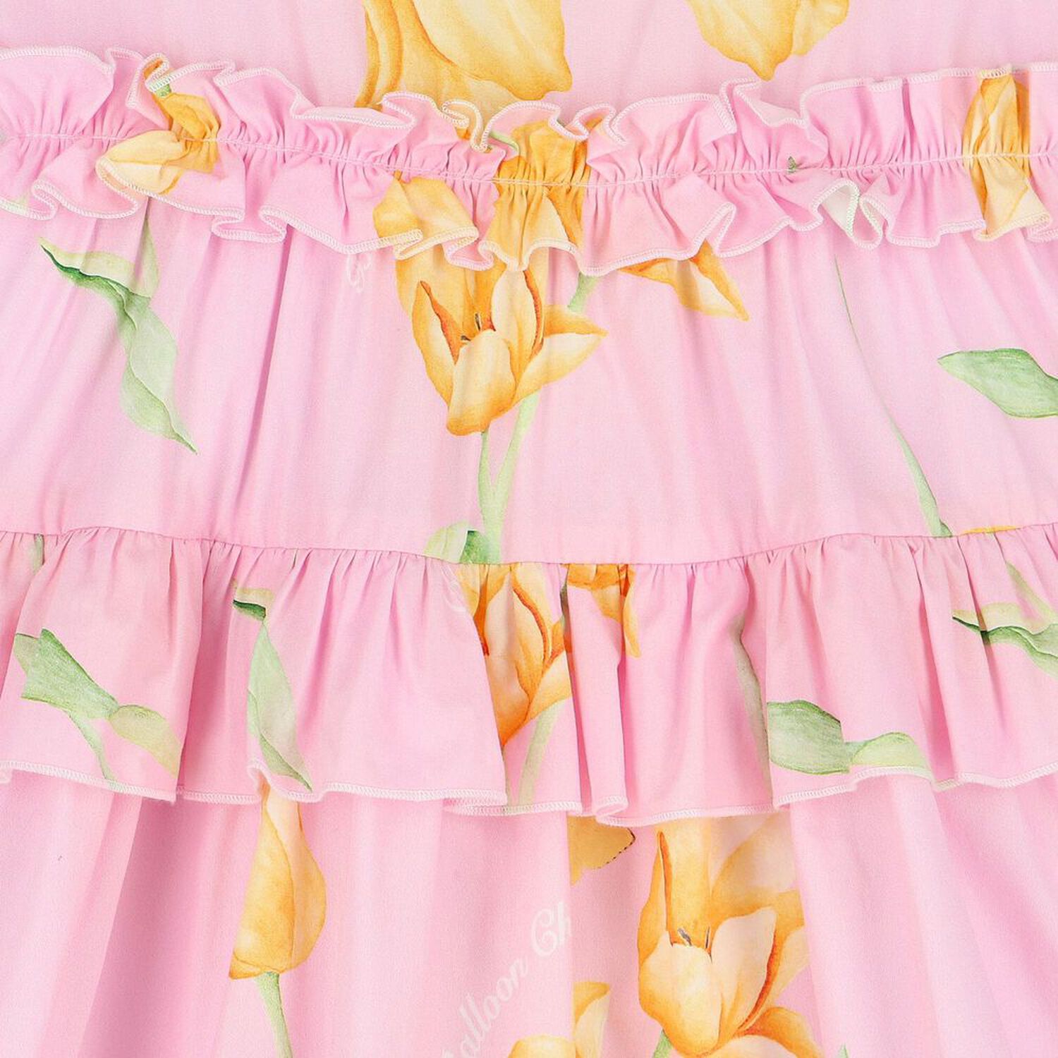 Girls Pink Ruffled Floral Dress, 1, hi-res image number null