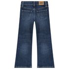 Girls Blue Logo Denim Jeans, 1, hi-res