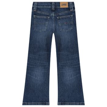 Girls Blue Logo Denim Jeans